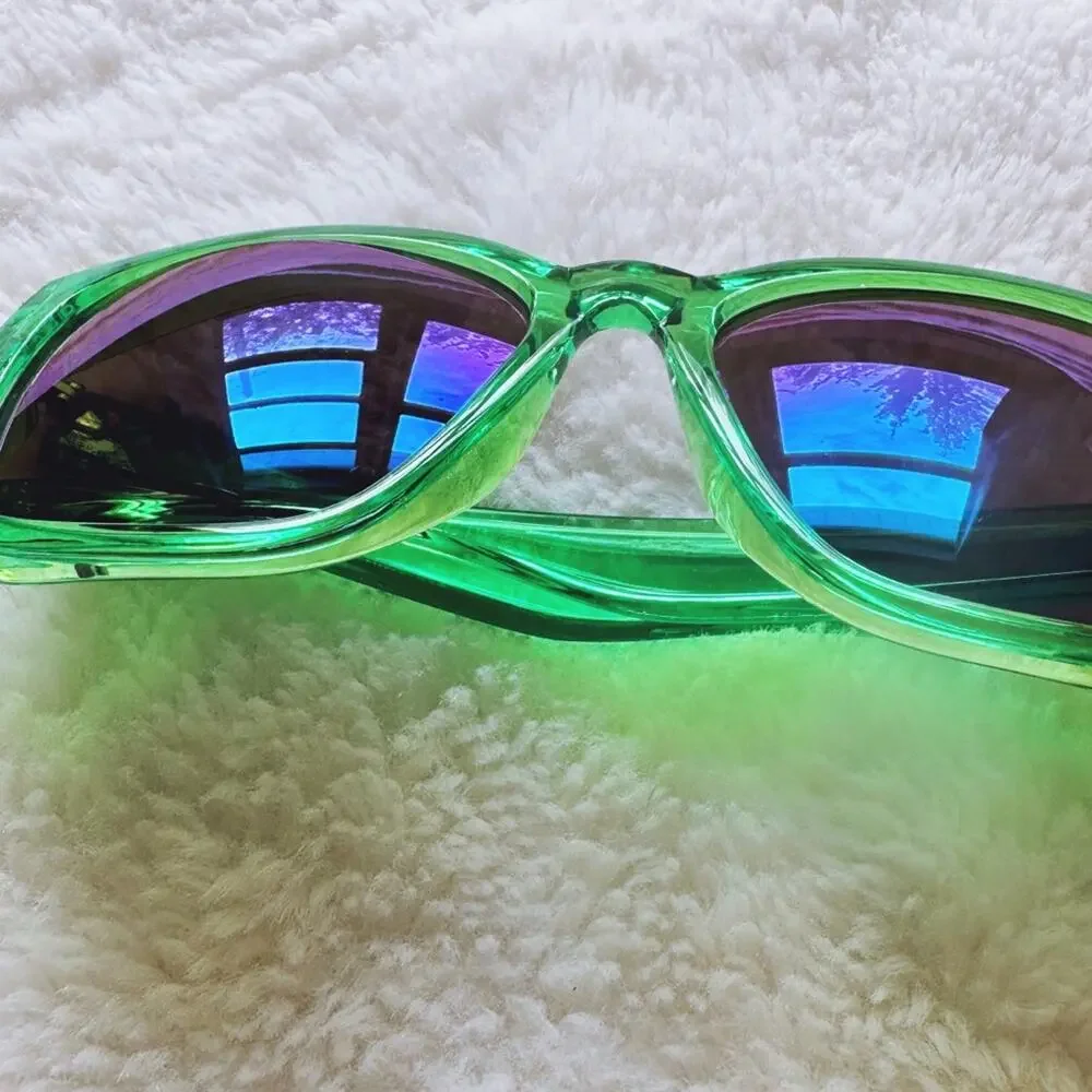 Cedric Bright Green Mirrored Sunglasses